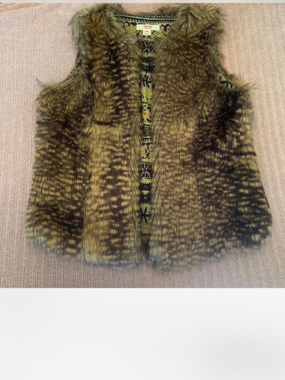 Faux Fur Vest in Brown and Black